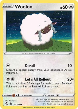 221/264 Wooloo (Fusion Strike) Pokemon card (English)