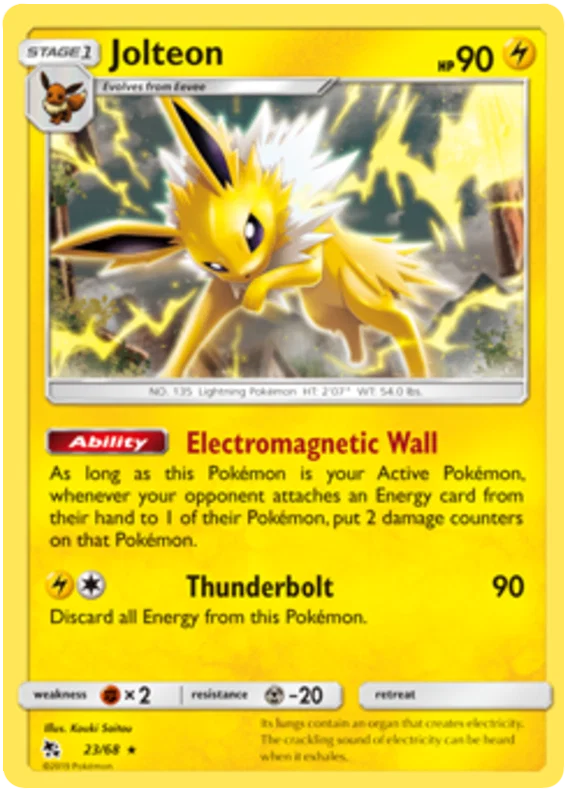 23/68 Jolteon (Rare) (Hidden Fates) Pokémon card (English)