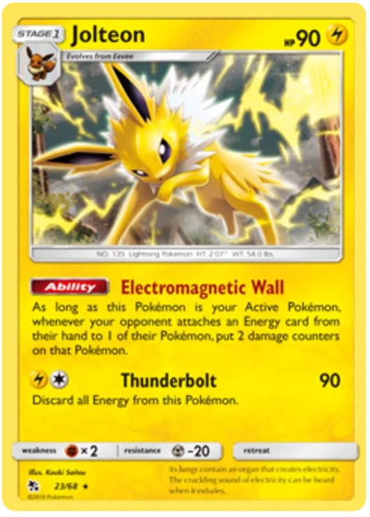 23/68 Jolteon (Rare) (Hidden Fates) Pokémon card (English)