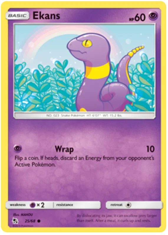 25/68 Ekans (Hidden Fates) Pokémon card (English)
