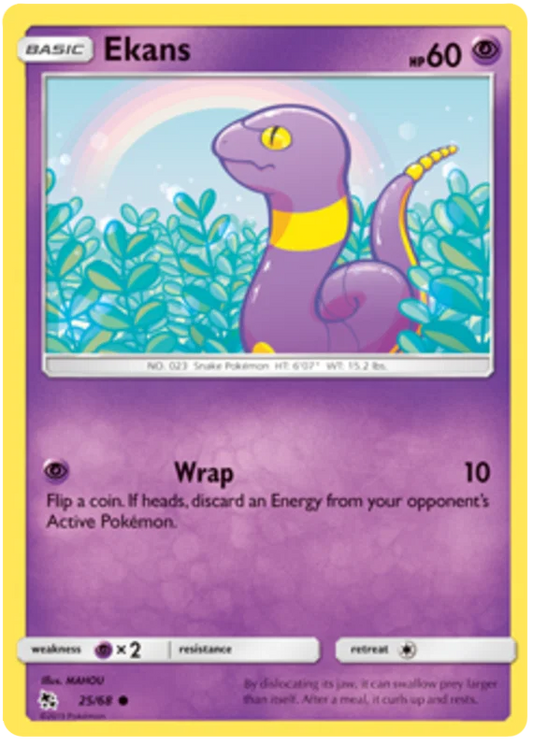 25/68 Ekans (Hidden Fates) Pokémon card (English)