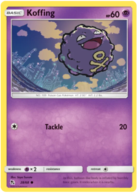 28/68 Koffing (Hidden Fates) Pokémon card (English)
