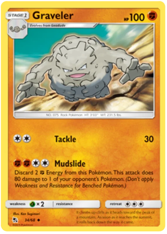 34/68 Graveler (Hidden Fates) Pokémon card (English)