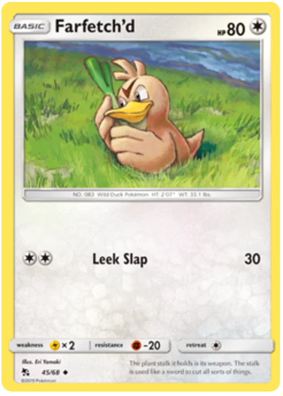 45/68 Farfetch'd (Hidden Fates) Pokémon card (English)