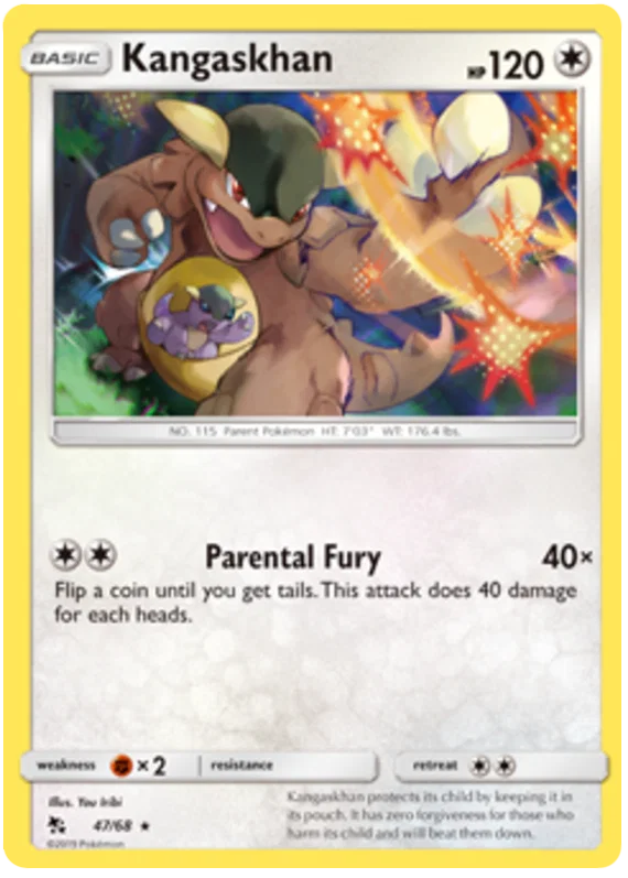 47/68 Kangaskhan (Rare) (Hidden Fates) Pokémon card (English)