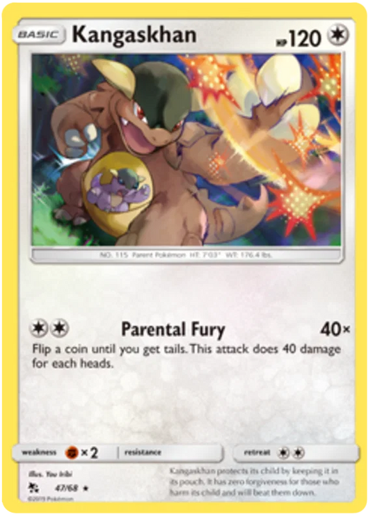 47/68 Kangaskhan (Rare) (Hidden Fates) Pokémon card (English)