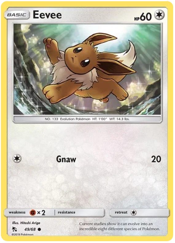 49/68 Eevee (Hidden Fates) Pokémon card (english)