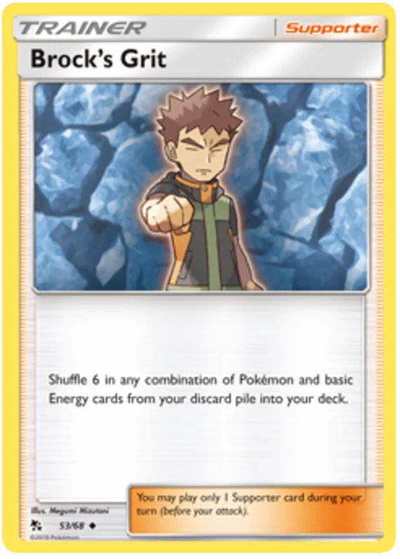 53/68 Brock's Grit (Hidden Fates) Pokémon card (English)