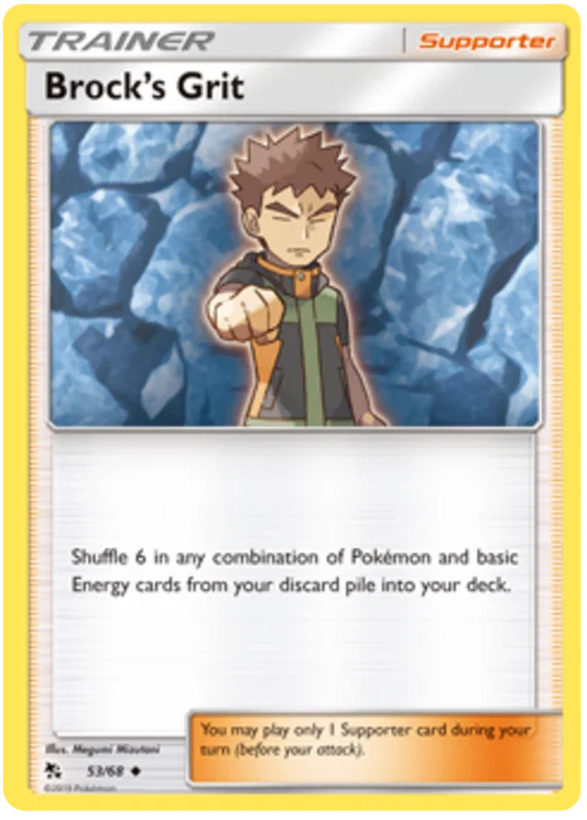 53/68 Brock's Grit (Hidden Fates) Pokémon card (English)