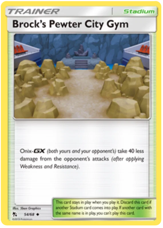 54/68 Brock's Pewter City Gym (Hidden Fates) Pokémon card (English)