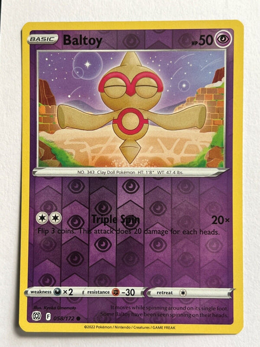 058/172 Baltoy (Reverse Holo) (Brilliant Stars) Pokemon card (English)