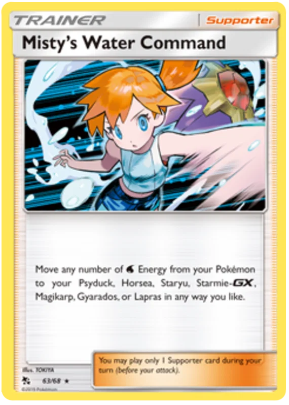 63/68 Misty's Water Command (Rare/Holo) (Hidden Fates) Pokémon card (English)