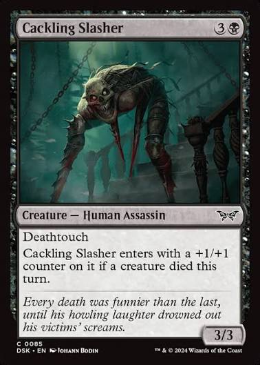 Magic the gathering (Swamp) Cackling Slasher #0085 - Duskmourn: House of Horror - MTG Card (English) Common