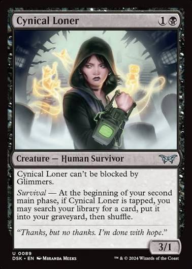 Magic the gathering (Swamp) Cynical Loner #0089 - Duskmourn: House of Horror - MTG Card (English) Uncommon