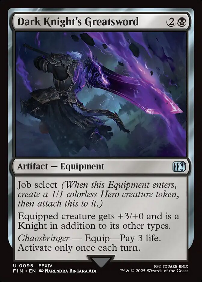 Magic the gathering (Swamp) Dark Knight's Greatsword #0095 - FINAL FANTASY - MTG Card (English) Uncommon