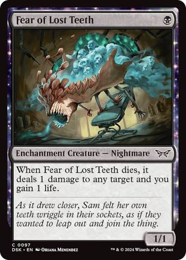 Magic the gathering (Swamp) Fear of Lost Teeth #0097 - Duskmourn: House of Horror - MTG Card (English) Common