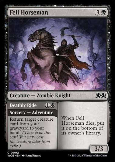 Magic the gathering (Swamp) Fell Horseman #0092 - Wilds of Eldraine - MTG Card (English) Common