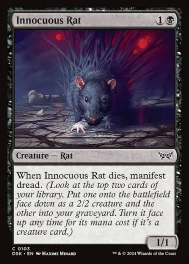 Magic the gathering (Swamp) Innocuous Rat #0103 - Duskmourn: House of Horror - MTG Card (English) Common