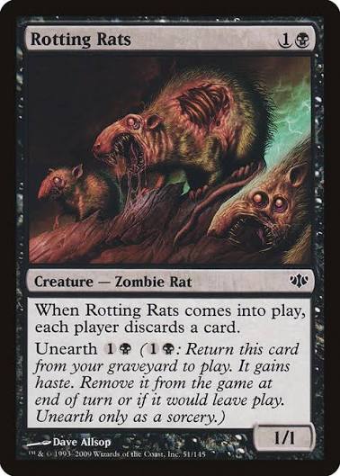 Magic the gathering (Swamp) Rotting Rats #51/145 - Conflux - MTG Card (English) Common